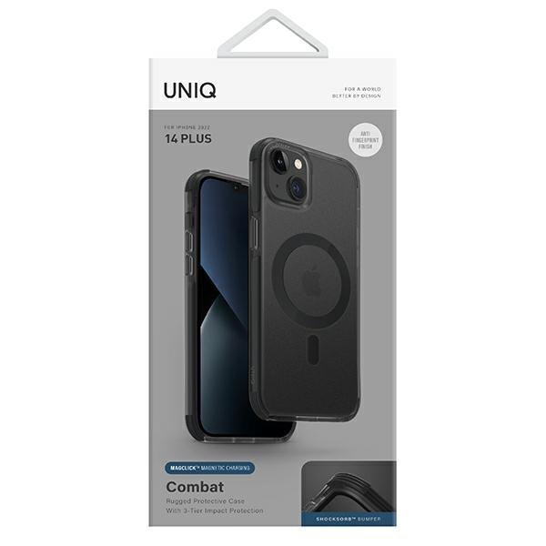 UNIQ etui Combat iPhone 14 Plus / 15 Plus 6.7&quot; Magclick Charging czarny/concrete charcoal