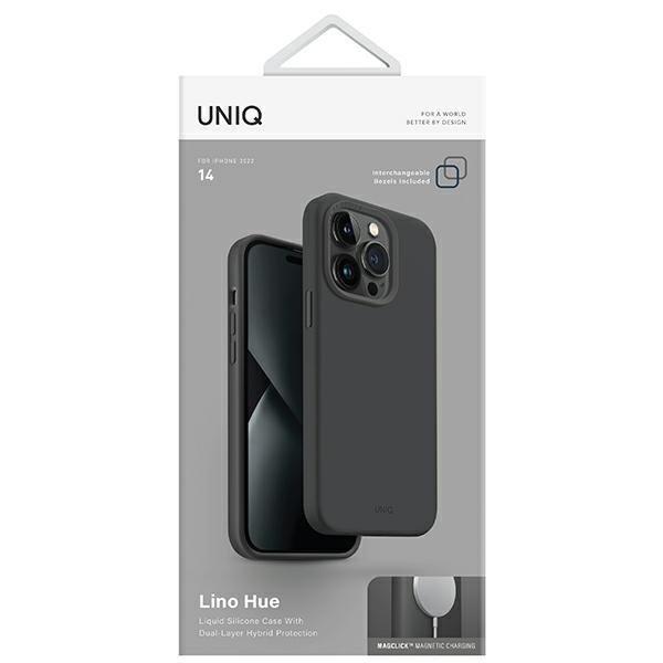 UNIQ etui Lino Hue iPhone 14 / 15 / 136,1&quot; Magclick Charging szary/charcoal grey