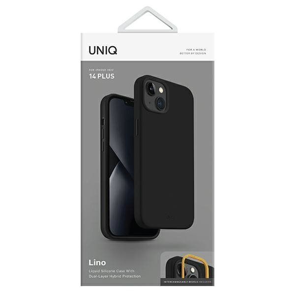 UNIQ etui Lino iPhone 14 Plus / 15 Plus 6.7&quot; czarny/midnight black