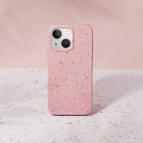 UNIQ etui Coehl Terrazzo iPhone 14 / 15/ 13 6,1&quot; różowy/coral pink
