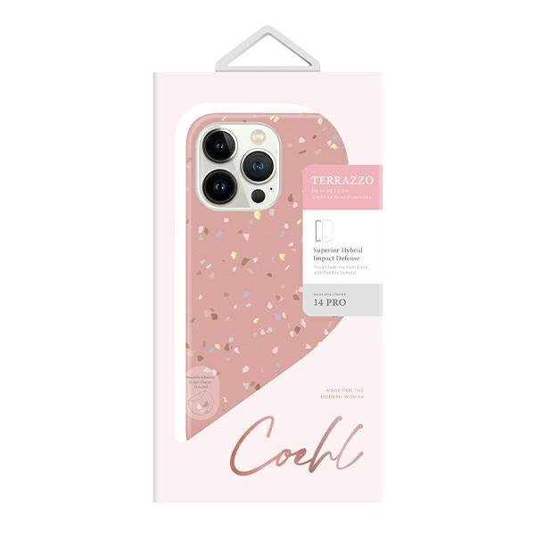 UNIQ etui Coehl Terrazzo iPhone 14 Pro6,1&quot; różowy/coral pink