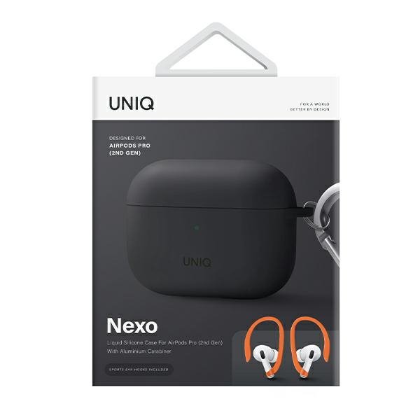 UNIQ etui Nexo AirPods Pro 2 gen + Ear Hooks Silicone (2022/2023) szary/charcoal grey