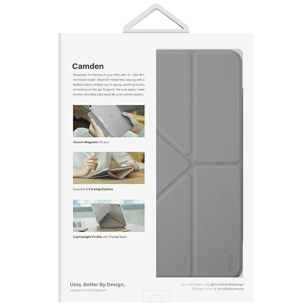UNIQ etui Camden iPad 10.9&quot; 10 gen.      (2022) / iPad 11&quot; A16 (2025) szary/grey fossil Antimicrobial