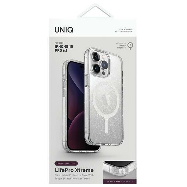 UNIQ etui LifePro Xtreme iPhone 15 Pro6.1&quot; Magclick Charging przezroczysty/tinsel lucent
