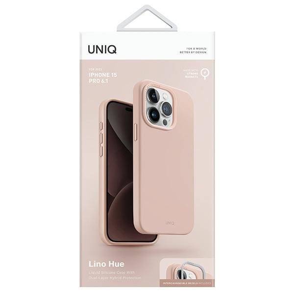 UNIQ etui Lino Hue iPhone 15 Pro 6.1&quot;Magclick Charging różowy/blush pink