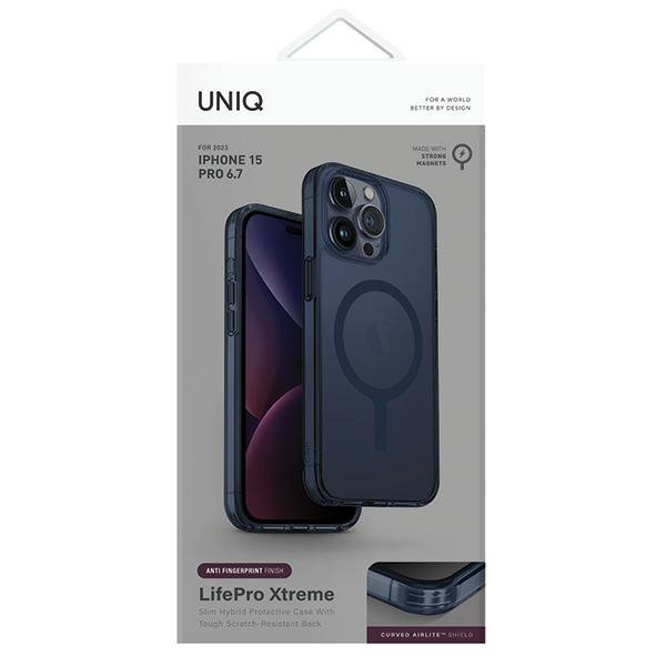 UNIQ etui LifePro Xtreme iPhone 15 ProMax 6.7&quot; Magclick Charging ciemnoniebieski/smoke blue