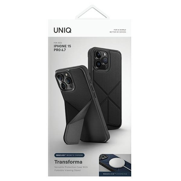 UNIQ etui Transforma iPhone 15 Pro Max 6.7&quot; Magclick Charging czarny/ebony black