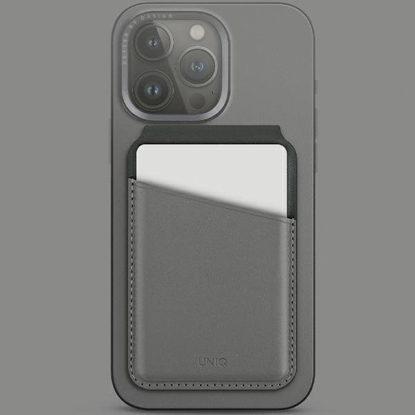 UNIQ Lyden DS magnetyczny portfel RFIDi stojak na telefon szaro-czarny/charcoal grey-black
