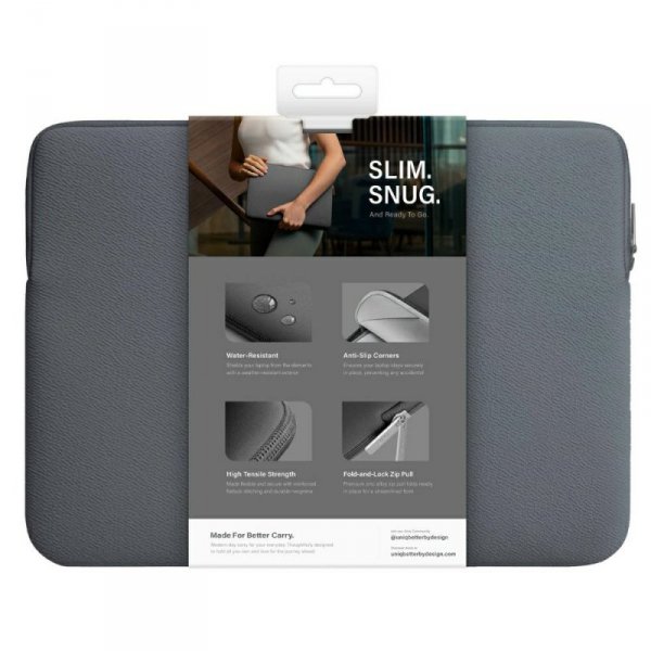 UNIQ torba Cyprus laptop Sleeve 16&quot; onyx water-resistant neoprene
