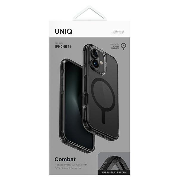 UNIQ etui Combat iPhone 16 6.1&quot; Magclick Charging czarny/carbon black