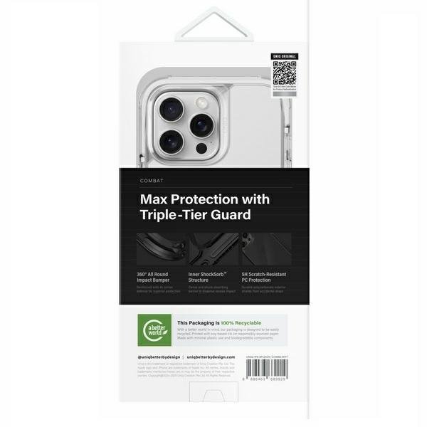 UNIQ etui Combat Luminous  iPhone 16 Pro Max 6.9&quot; Magclick Charging biały/lwhite