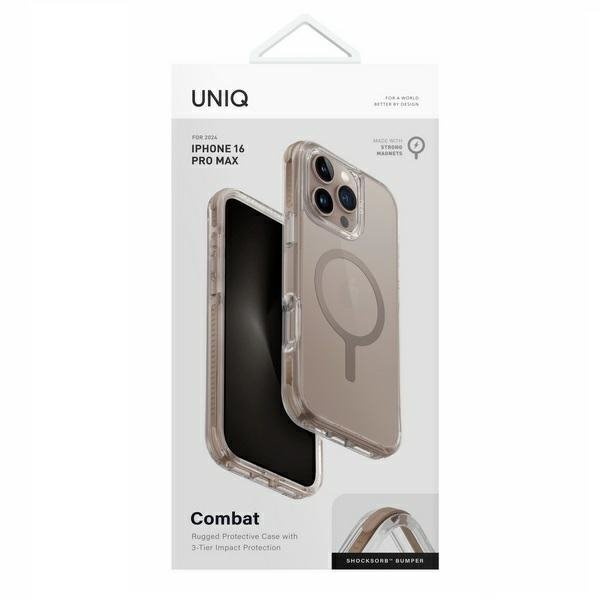 UNIQ etui Combat iPhone 16 Pro Max 6.9&quot; Magclick Charging złoty/taupe gold