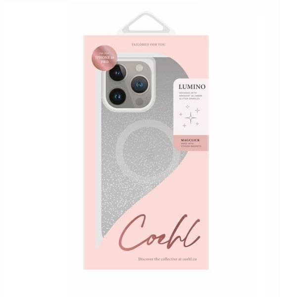 UNIQ etui Coehl Lumino iPhone 16 Pro 6.3&quot; Magnetic Charging srebrny/sparkling silver