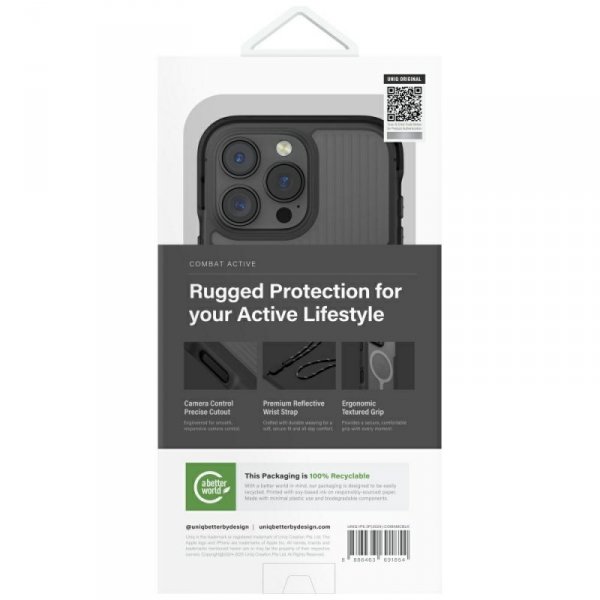 Etui UNIQ Combat Active do iPhone 16 Pro Magclick Charging czarny