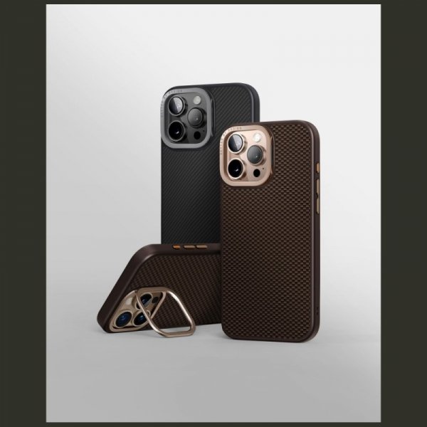 Etui UNIQ Keva Max do iPhone 16 Pro      Magclick Charging Camera Stand brązowy