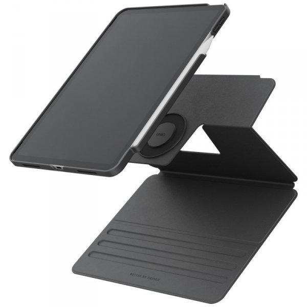 Etui UNIQ Rovus Snapmount Magnetic 360   Rotating Detachable do iPad Air 13" M2/M3 (2024/2025) szary