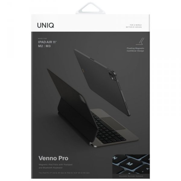 Etui UNIQ Venno Pro Magnetic Smart       z klawiaturą do iPad 11" A16 (2025) / iPad 10.9" 10 gen. (2022) czarny