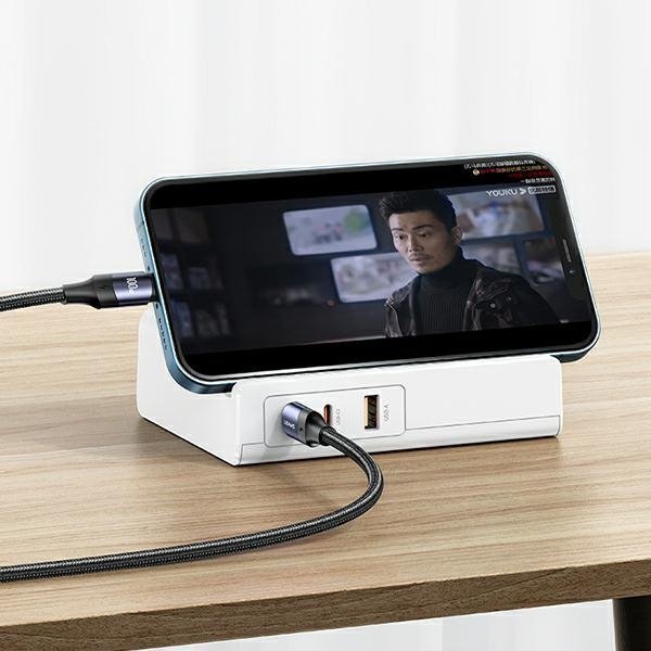 USAMS Listwa zasilająca 65W Super SiFast Charging USB Extension Socket EU biały/white CC160TC01 (US-CC160)