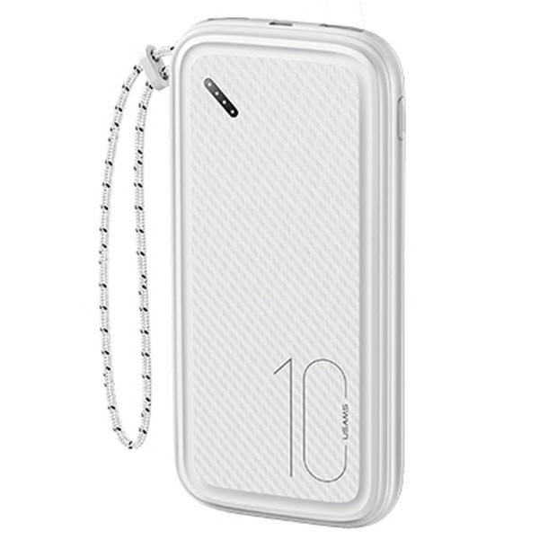 USAMS Powerbank PB56 10000mAh 2xUSB /USB-C / MicroUSB Fast Charge biały/white 10KCD15002 (US-CD150)