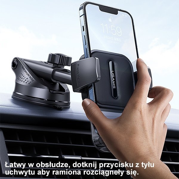 USAMS Uchwyt na kokpit/do szybyczarny/black ZJ072ZJ01 (US-ZJ072)