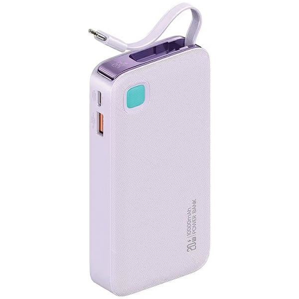 USAMS Powerbank ze zwijanym kablem USB-CRetractable 10000 mAh PD 20W Fast Charge XY Series fioletowy/purple 10KCD22403 (US-CD224