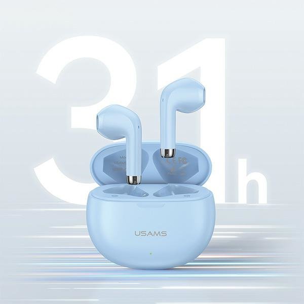 USAMS Słuchawki Bluetooth 5.3 TWSRhymbo Series bezprzewodowe niebieski/blue BHUYO03 (US-YO17)