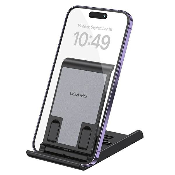USAMS Składany stojak biurkowy natelefon/tablet czarny/black ZJ073ZJ01 (US-ZJ073)