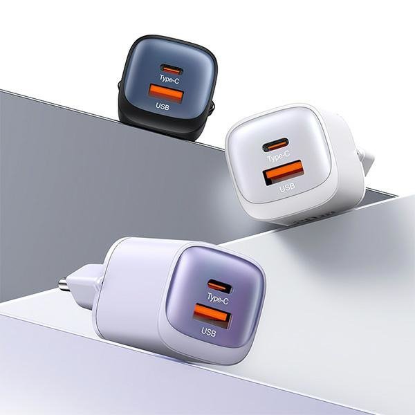 USAMS Ład. siec. CC254 30W GaNUSB-C/USB-A Fast Charging HC Series biały/white CC254TC02