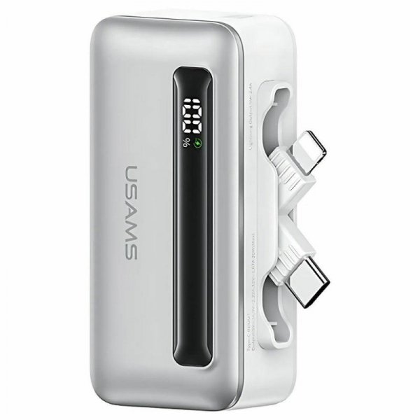 USAMS Powerbank 4500mAh USB-C/Lightning  20W PD Fast Charge srebrny/silver XB Series 4K5CD23302 (US-CD233)