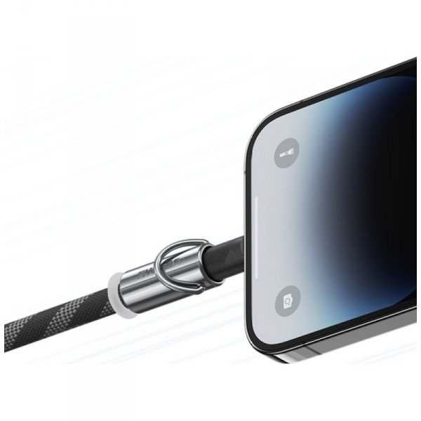 Smycz do telefonu z kablem do ładowania  Usams SJ746 30W USB-C do Lightning 1.2m czarny