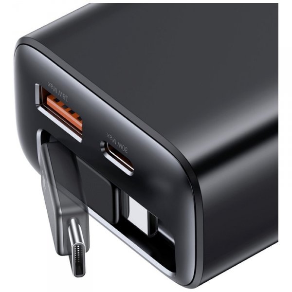 Ładowarka sieciowa USAMS Xiang Series    CC296 30W 1xUSB-C 1xUSB-A + kabel USB-C czarny