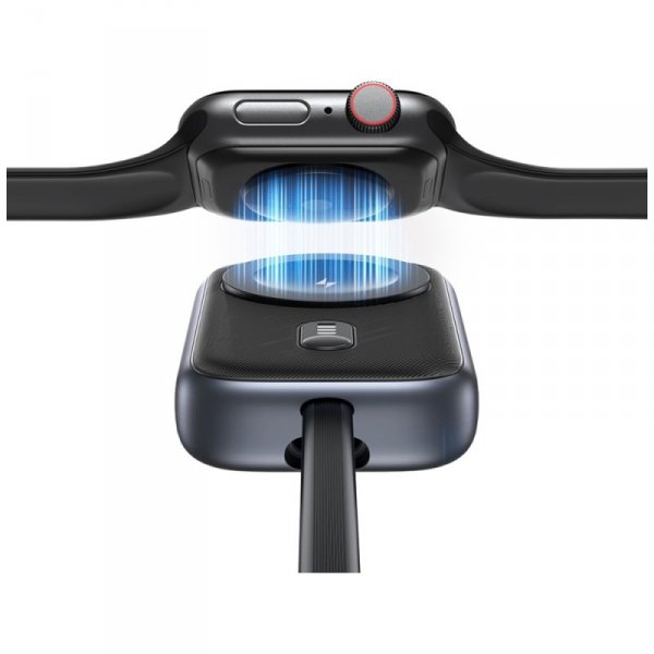 Ładowarka indukcyjna 2w1 Usams CD245 do  Apple Watch z powerbankiem 1200mAh + kabel USB-C tarnish