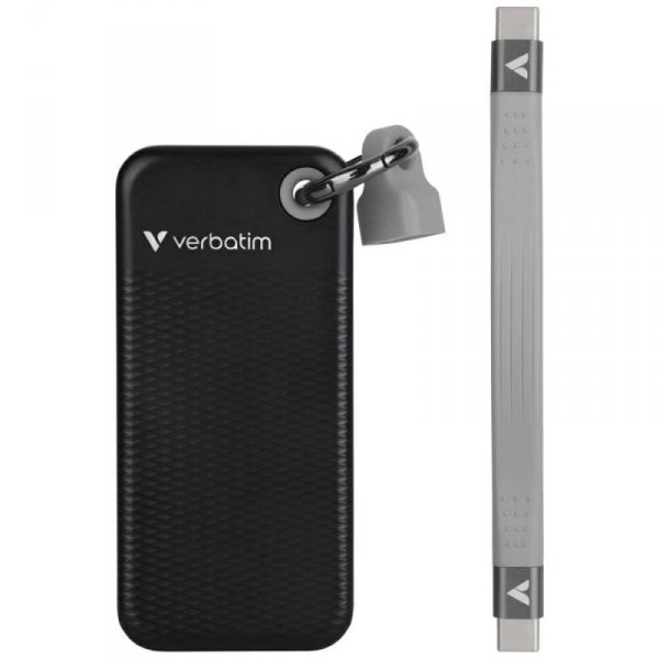 Dysk Zewnętrzny Verbatim Pocket SSD 2TB  - brelok do kluczy z kablem USB-C 3.2 gen.2 czarno-szary/black-grey 32194