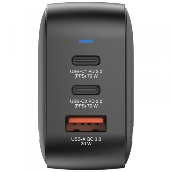 Ładowarka sieciowa Verbatim Mini GaN 70W 2xUSB-C PD/1x USB-A QC czarny 32229