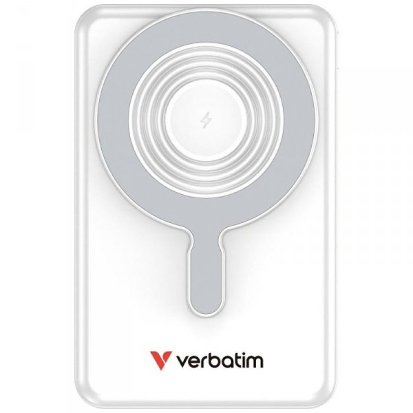 Powerbank Verbatim Charge n Go 10000mAh  z podstawką Magnetic Wireless wyświetlacz TFT 2xkabel USB-C srebrny 32273