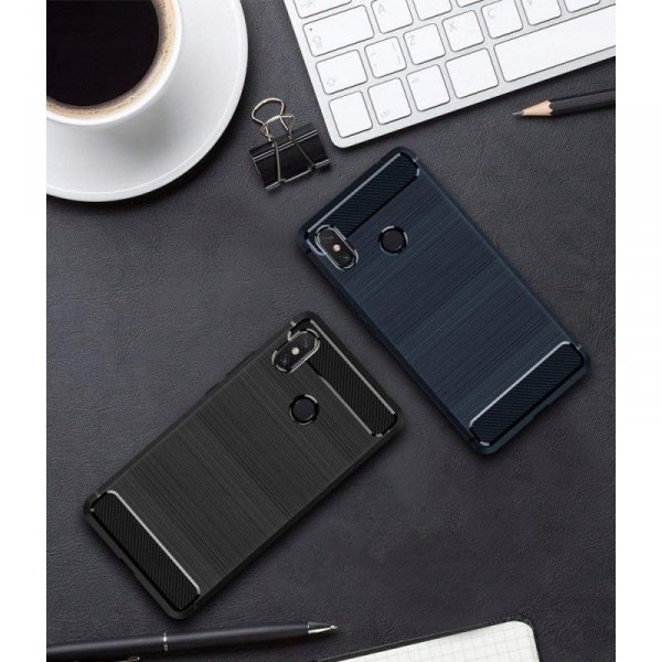 Carbon Case elastyczne etui pokrowiec Xiaomi Redmi S2 czarny