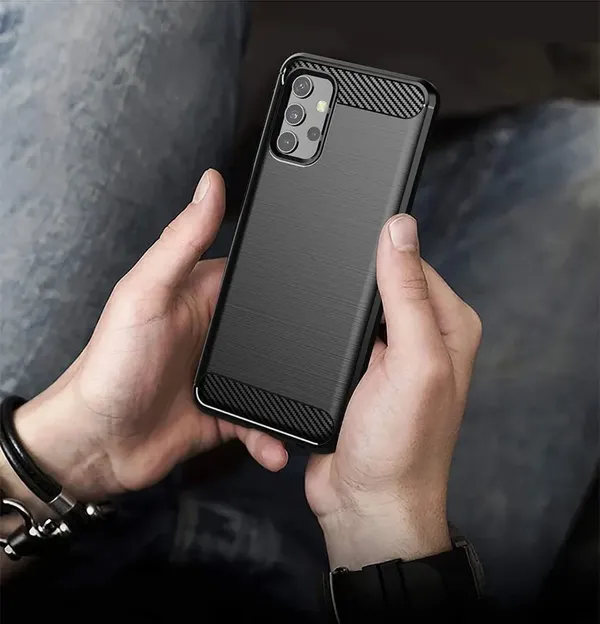 Carbon Case elastyczne etui pokrowiec Samsung Galaxy A32 4G czarny