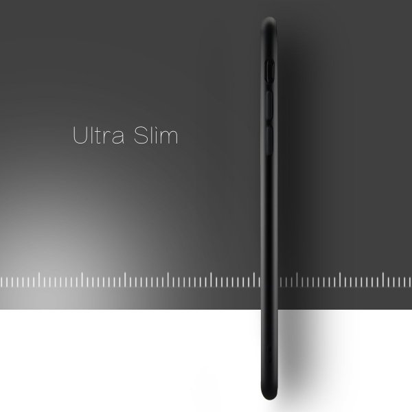 ONTSEEV Matt Black Ultra Thin Soft Silicone Case Etui Silikonowe - iPhone X/XS