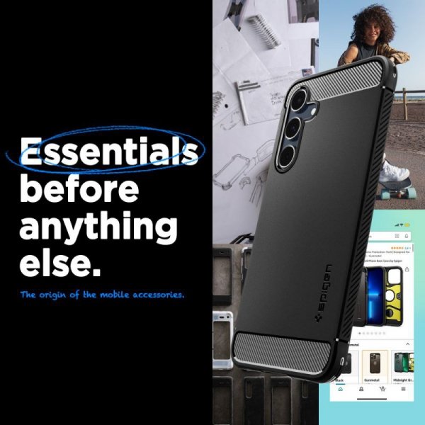 ETUI SPIGEN  RUGGED ARMOR GALAXY A55 5G MATTE BLACK