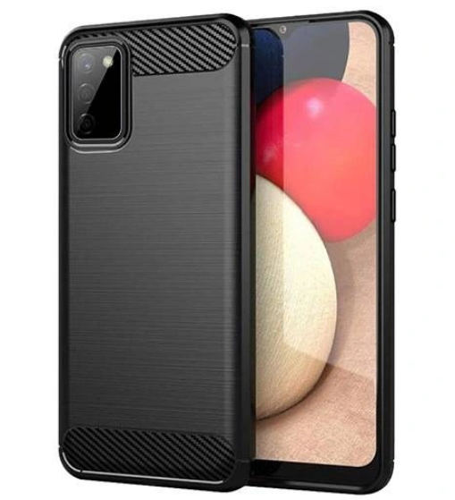 Carbon Case etui do Samsung Galaxy A02s elastyczny silikonowy karbonowy pokrowiec czarne