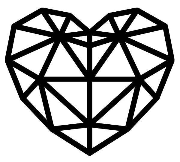 Serce miłości - dekoracja geometryczna
