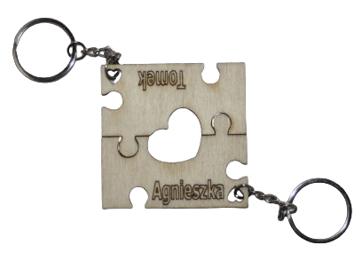 Dopasowani do siebie - breloki puzzle