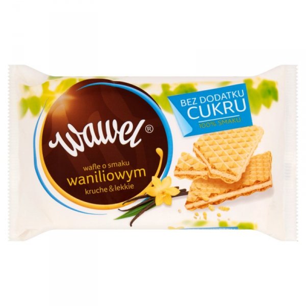 Wawel Wafle o smaku waniliowym bez dodatku cukru 110 g