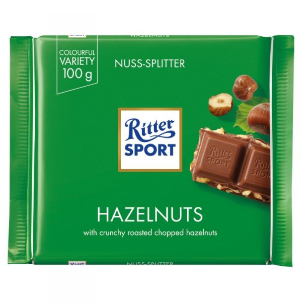 Ritter Sport Czekolada mleczna z kawałkami prażonych orzechów laskowych 100 g