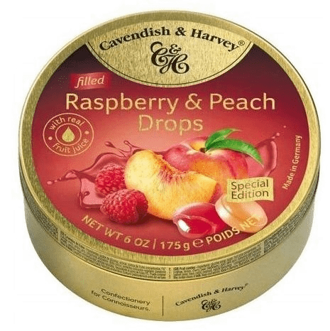 Landrynki CAVENDISH &amp; HARVEY Raspberry &amp; Peach z nadzieniem 175 g 