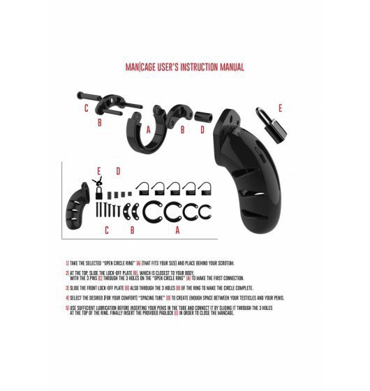 Model 03 - Chastity - 4.5&quot; - Cock Cage - Black