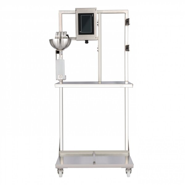 Extended printer stand with dual cleaning unit and programmable touch screen