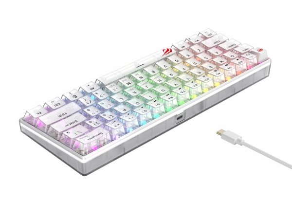 Klawiatura gamingowa Havit KB903L (biel transparentna)