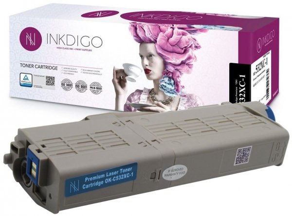 Toner INKDIGO do OKI C532 C542 MC563 MC573 6k Cyan 46490607
