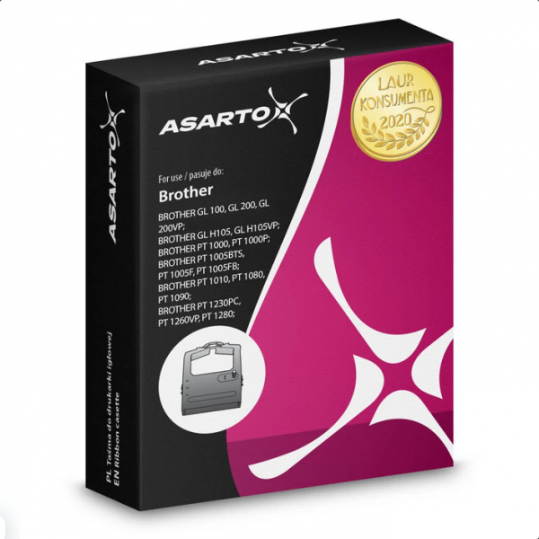 Taśma Asarto do Brother R211N | TZE211 |  black/WT | 6mm*8m